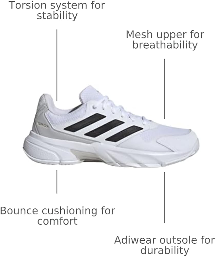 Amazon.com | adidas Men's CourtJam Control 3, White/Black